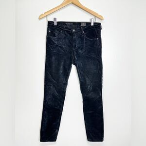 Adriano Goldschmied AG Black Velvet The Legging Ankle Super Skinny Pants Size 27